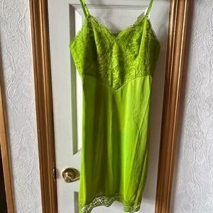 Lime Green Lace Slip Dress